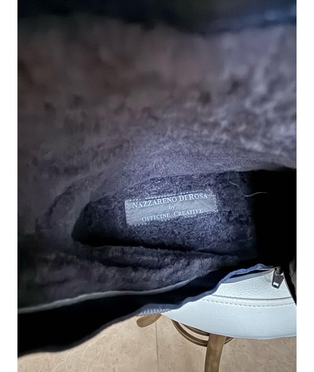 OFFICINE CREATIVE Темно-синие кожаные высокие ботинки, фото 7