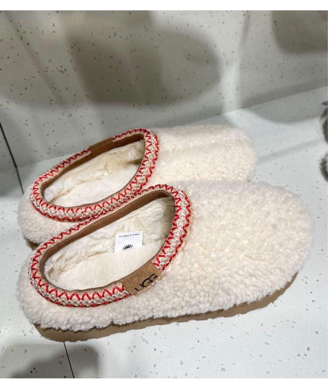 UGG AUSTRALIA Белые текстильные мюли, фото 3