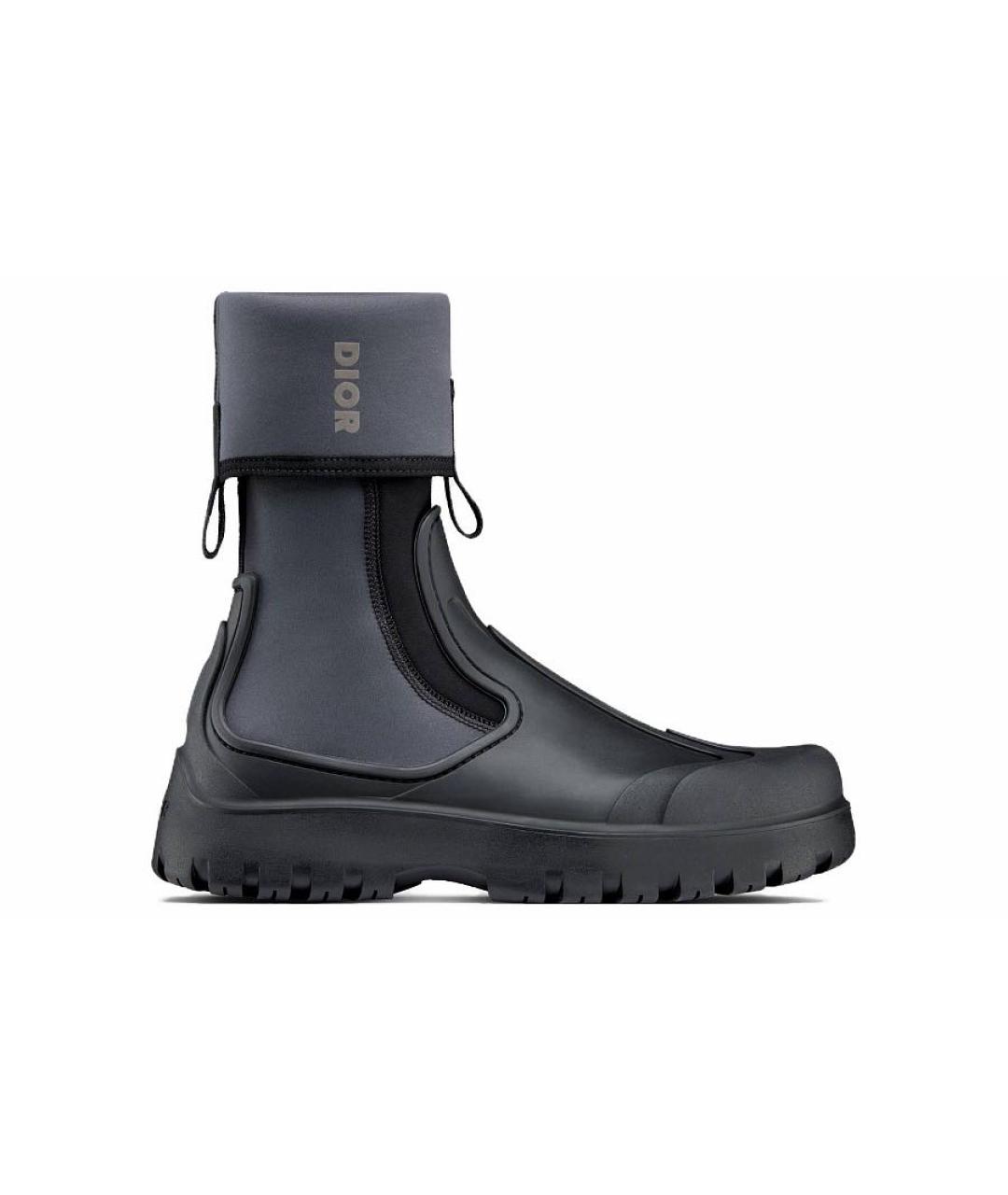 CHRISTIAN DIOR Серые текстильные полусапоги, фото 1