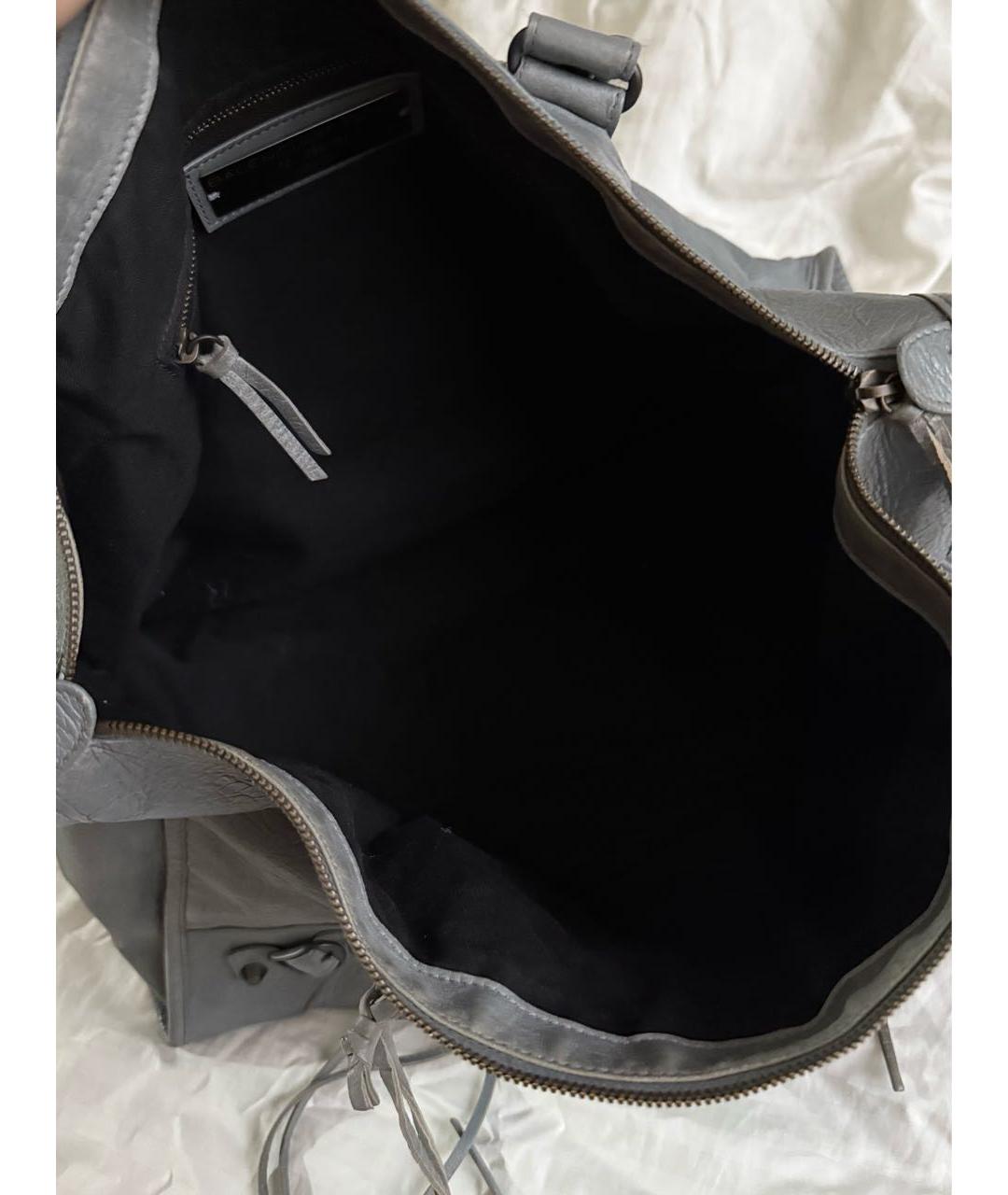BALENCIAGA Серая кожаная сумка с короткими ручками, фото 8