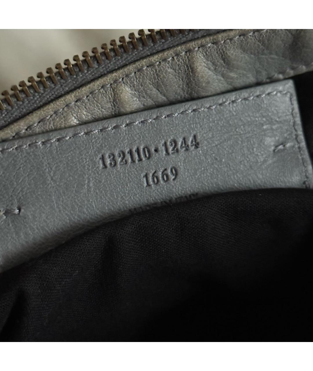 BALENCIAGA Серая кожаная сумка с короткими ручками, фото 5