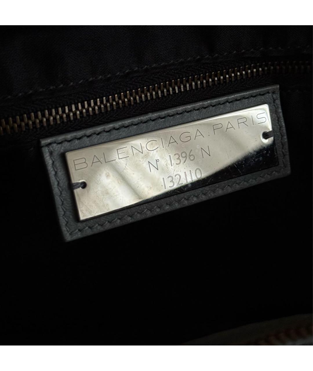 BALENCIAGA Серая кожаная сумка с короткими ручками, фото 7