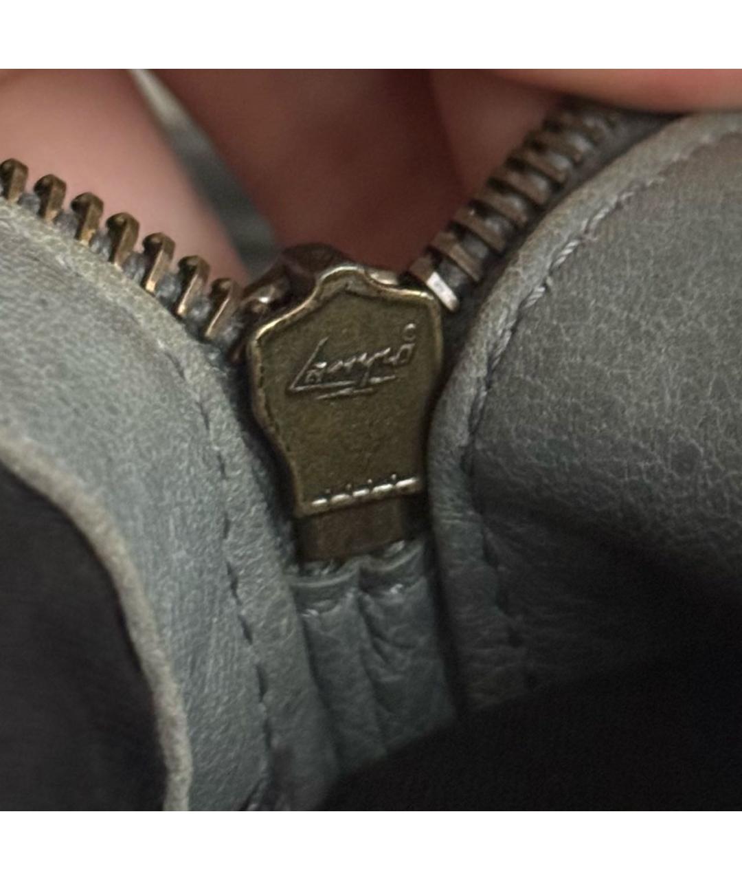 BALENCIAGA Серая кожаная сумка с короткими ручками, фото 4