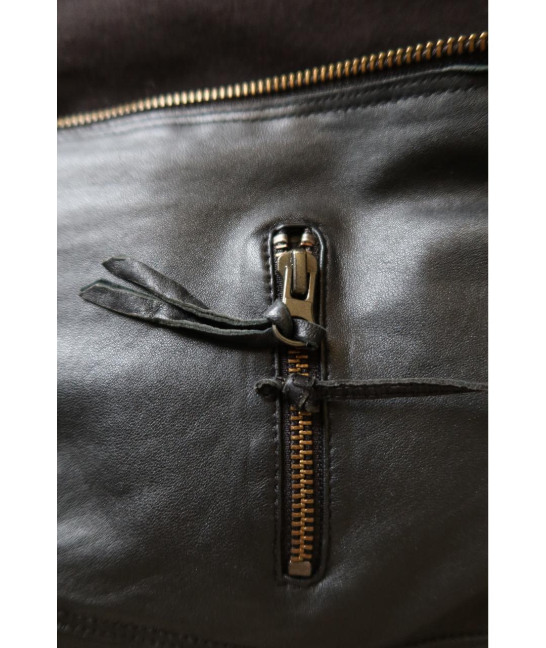 ARMANI JEANS Черная кожаная куртка, фото 6