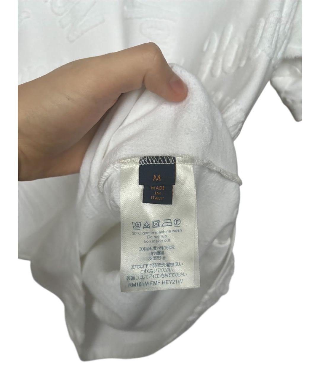 LOUIS VUITTON Белая хлопковая футболка, фото 5