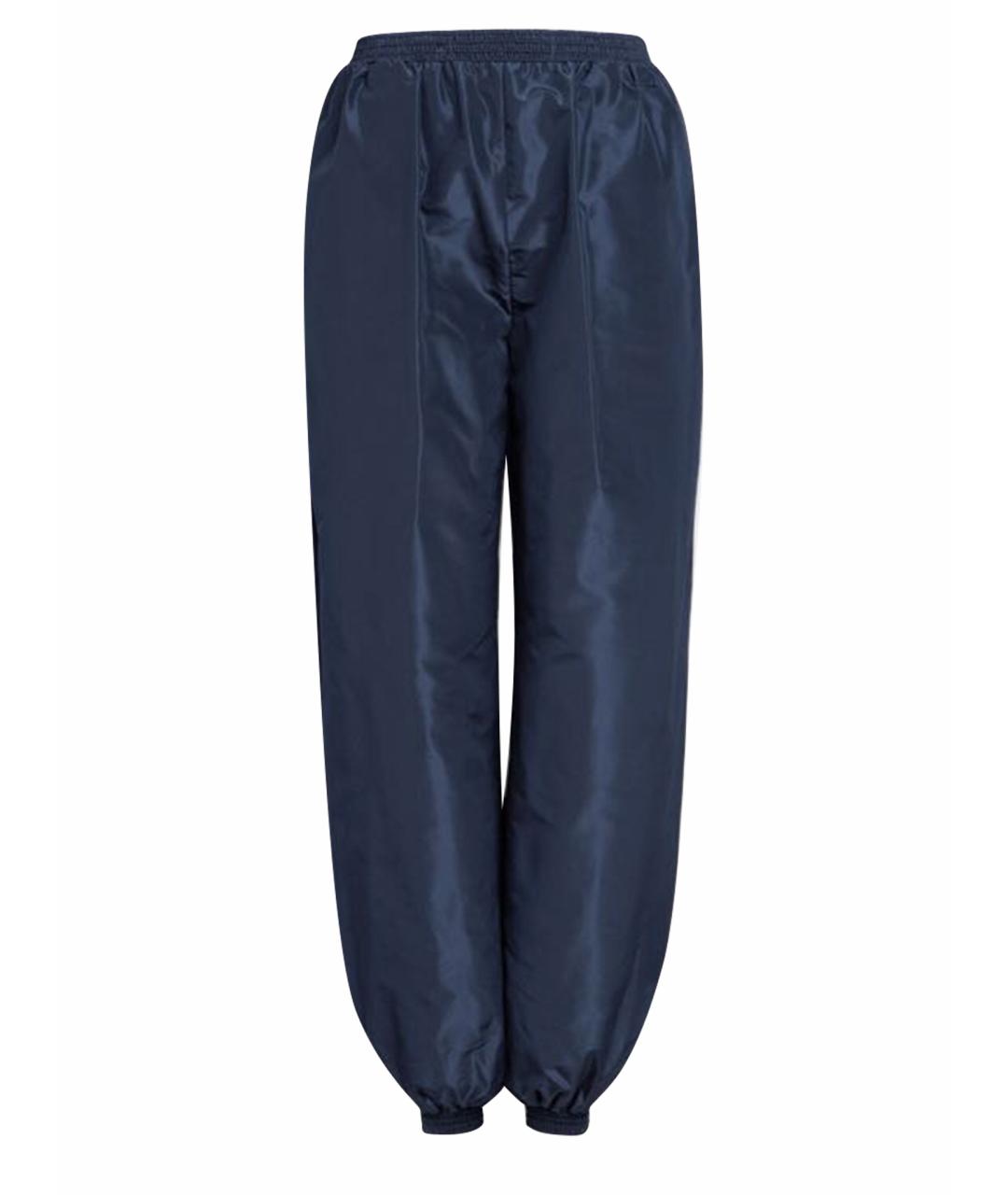 ALAIA Темно-синие полиэстеровые брюки широкие, фото 1