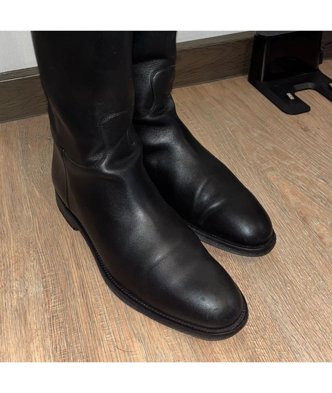HERMES Черные кожаные сапоги, фото 4