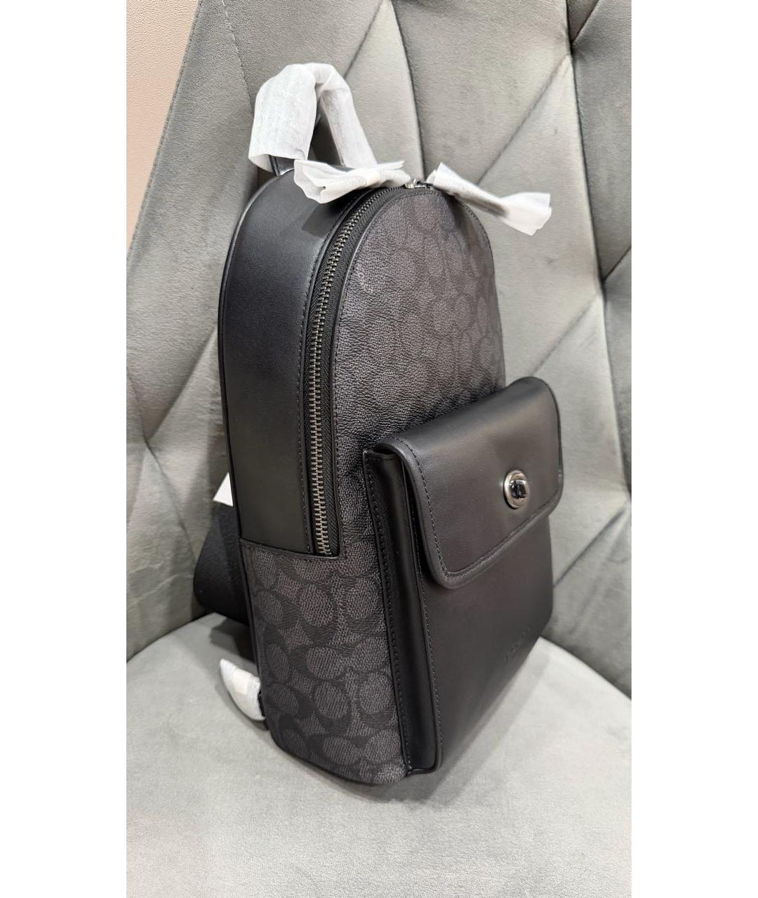 COACH Черная кожаная сумка на плечо, фото 3