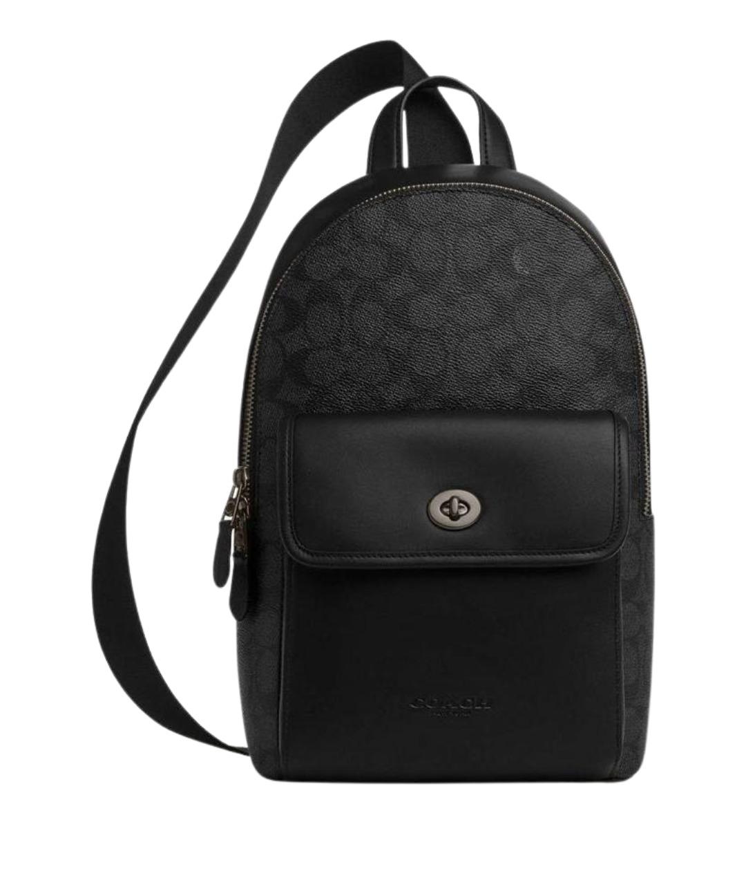 COACH Черная кожаная сумка на плечо, фото 1