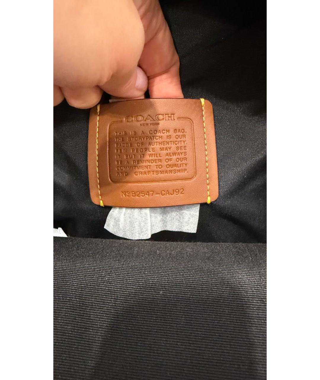 COACH Черная кожаная сумка на плечо, фото 6
