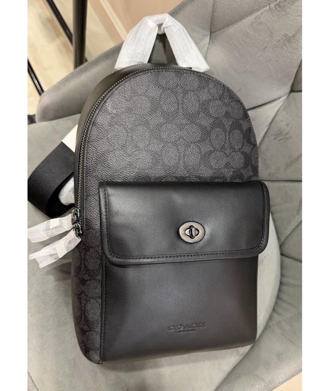 COACH Черная кожаная сумка на плечо, фото 2