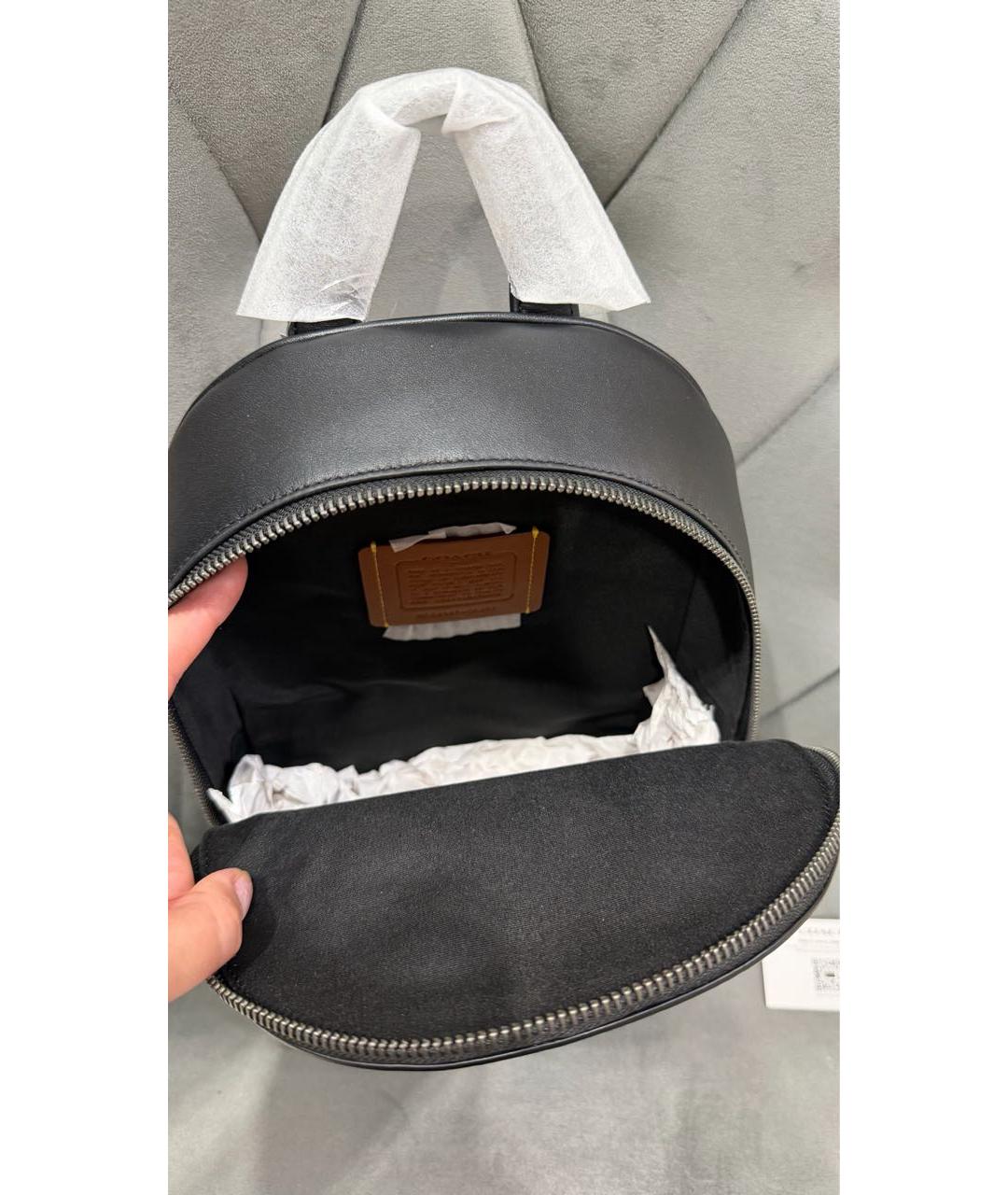 COACH Черная кожаная сумка на плечо, фото 5