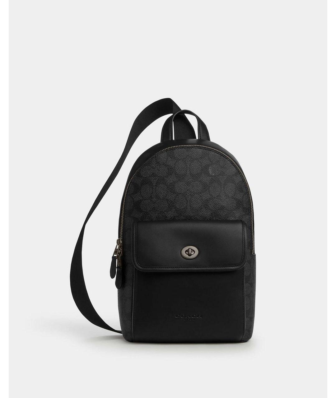 COACH Черная кожаная сумка на плечо, фото 9