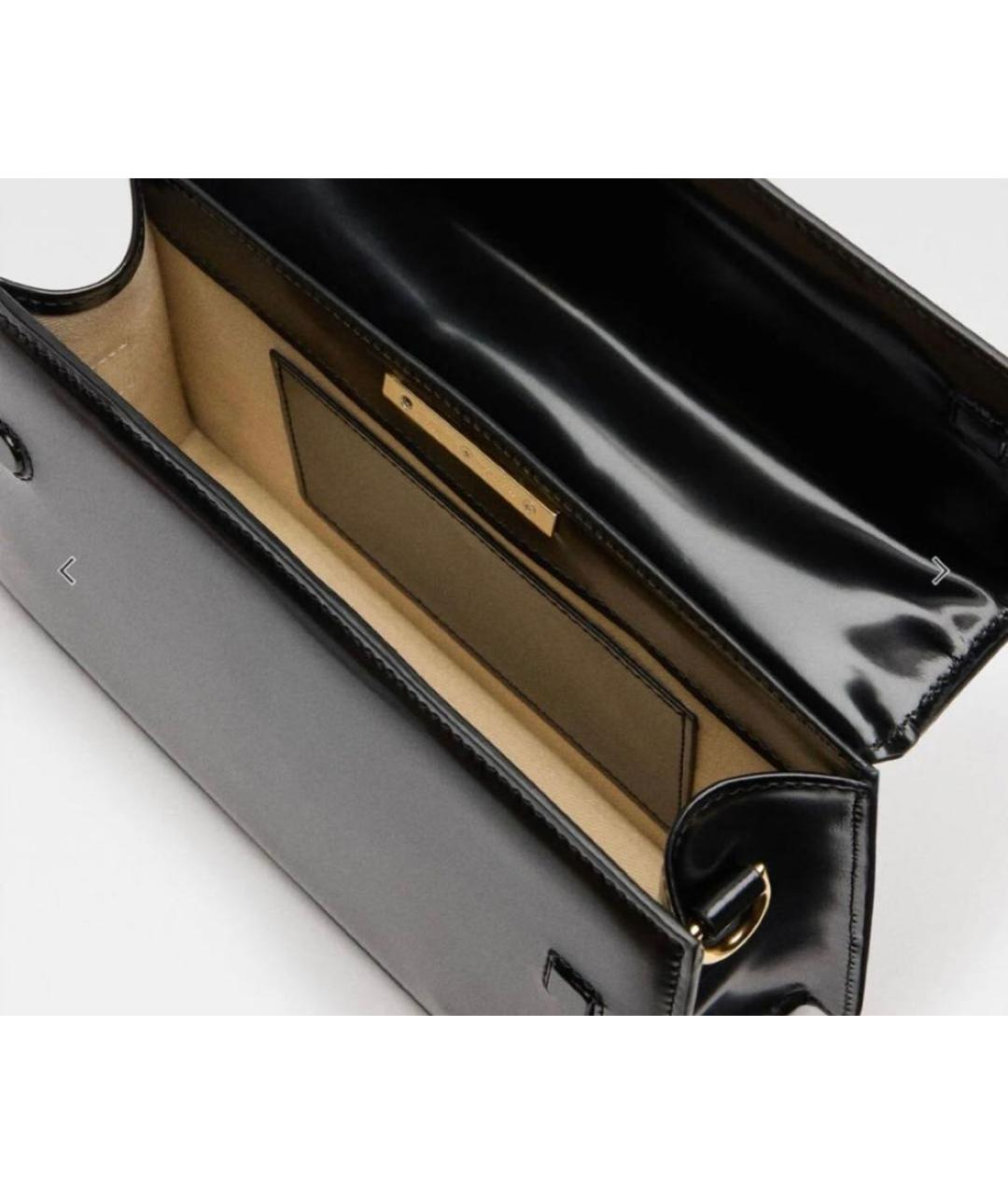 JACQUEMUS Черная сумка через плечо из лакированной кожи, фото 4