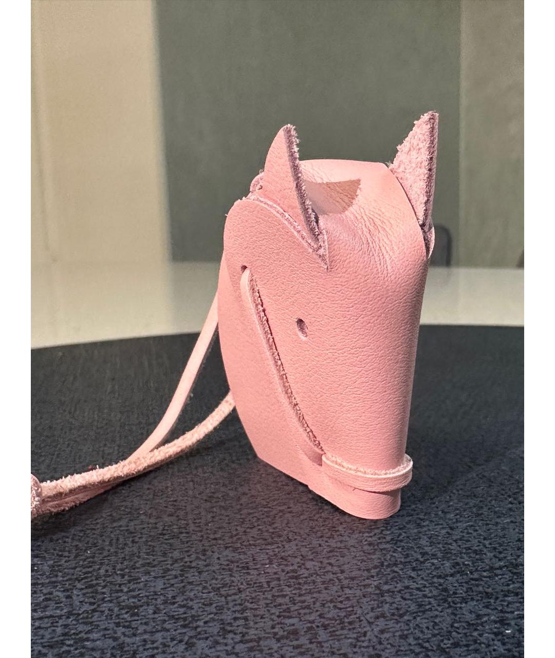 HERMES Розовый брелок, фото 3