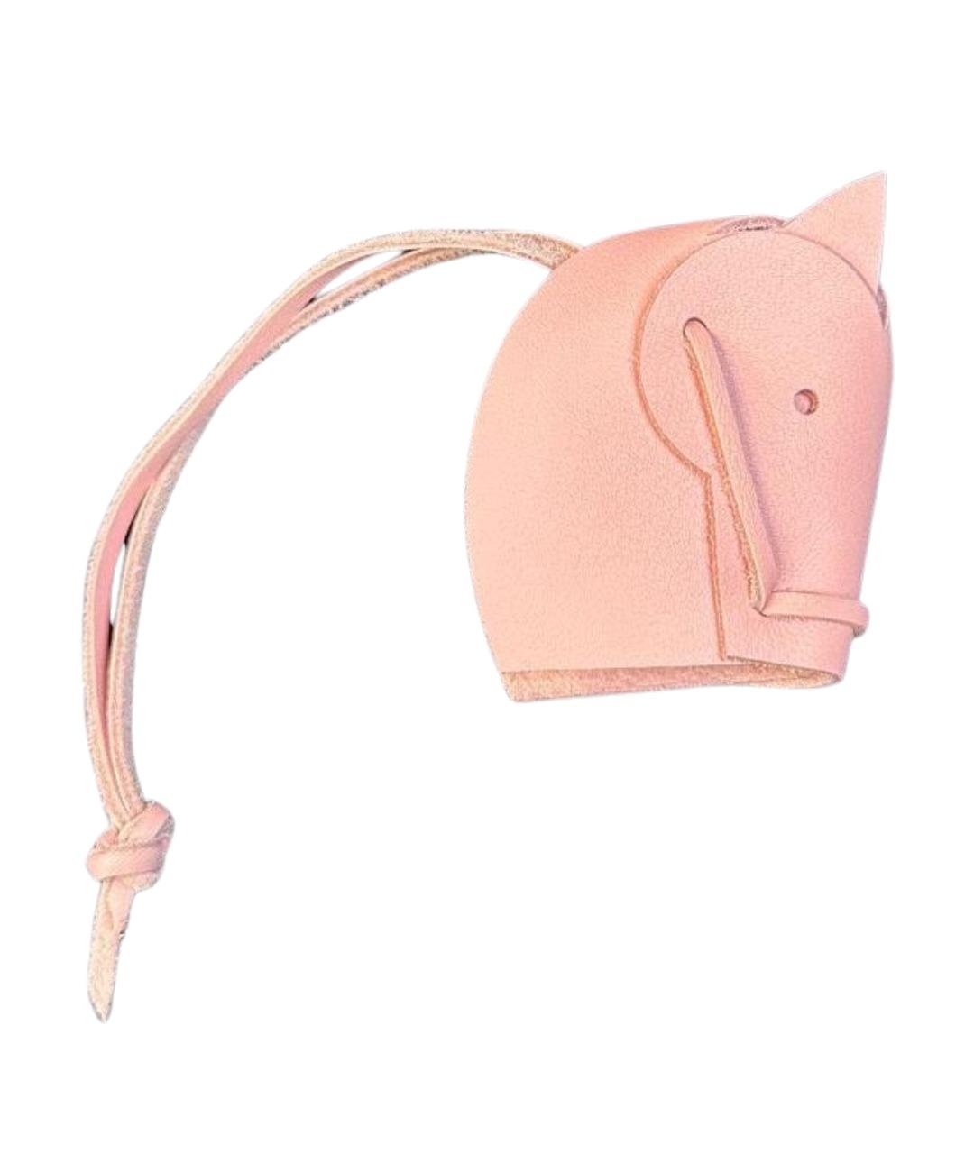 HERMES Розовый брелок, фото 1