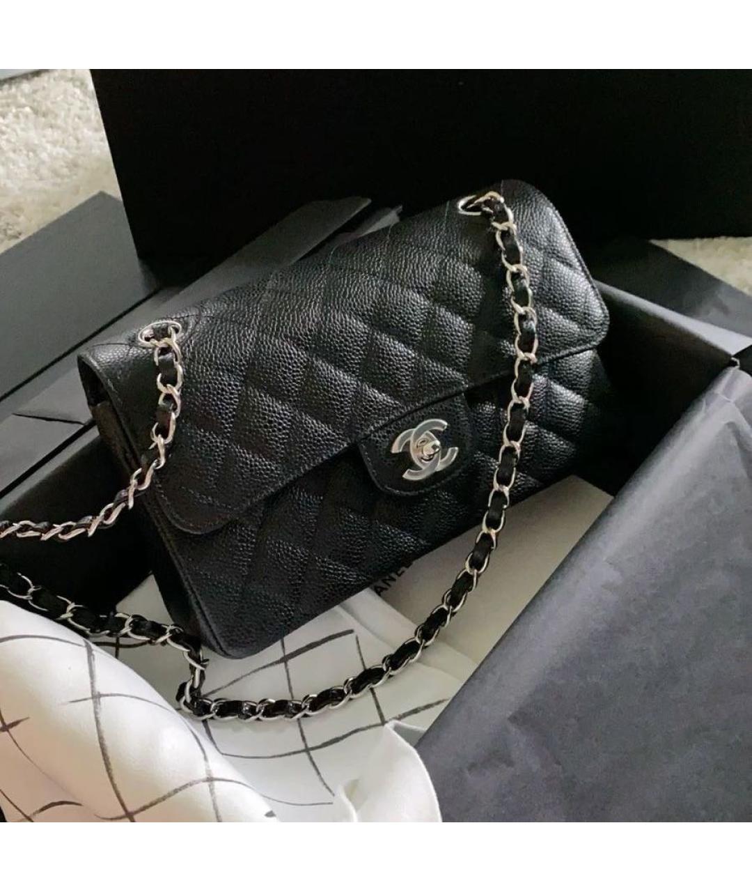 CHANEL Черная кожаная сумка через плечо, фото 3