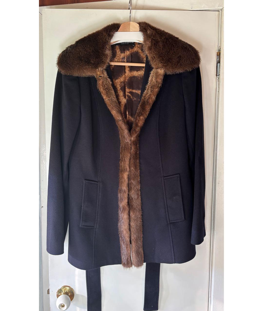 DOLCE&GABBANA Темно-синее кашемировое пальто, фото 5