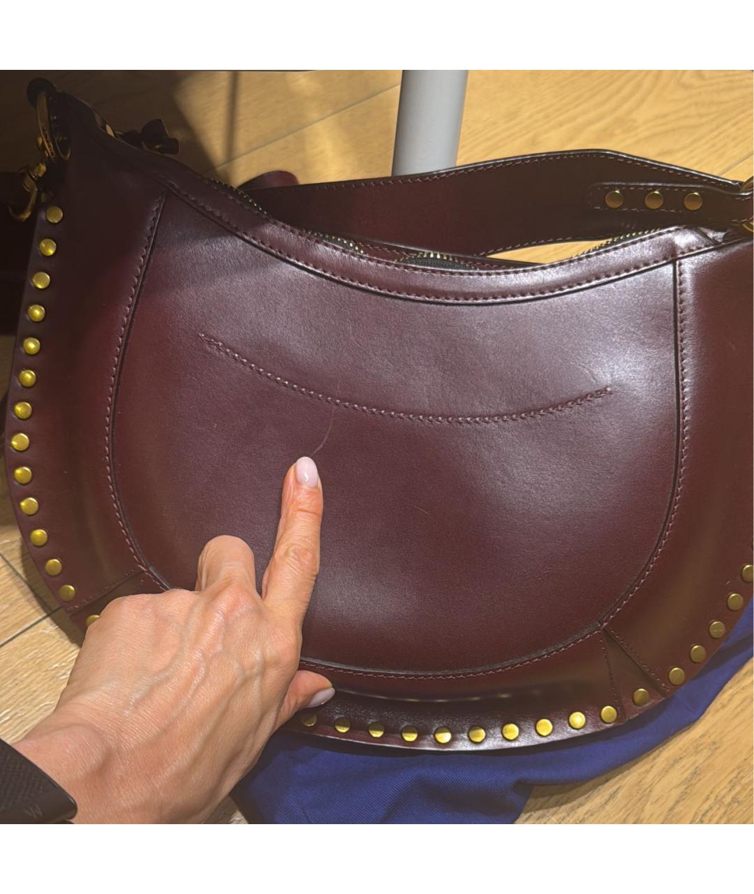 ISABEL MARANT Бордовая кожаная сумка через плечо, фото 5