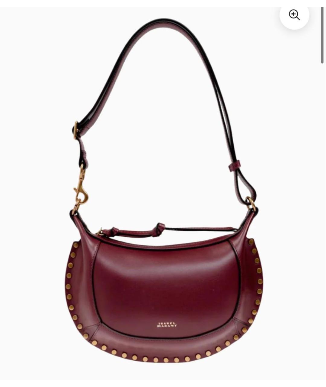 ISABEL MARANT Бордовая кожаная сумка через плечо, фото 6