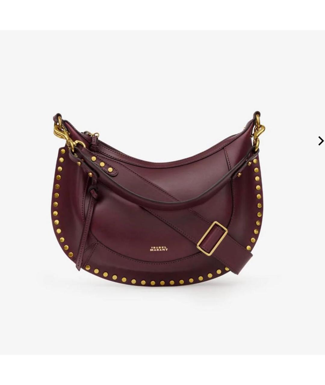 ISABEL MARANT Бордовая кожаная сумка через плечо, фото 3