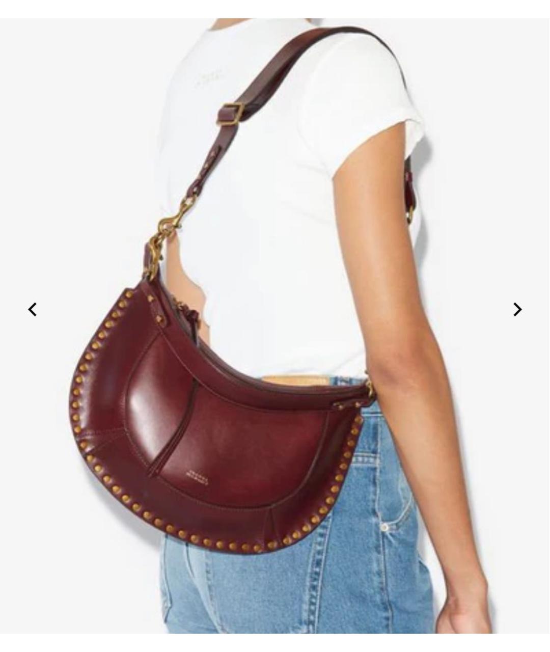 ISABEL MARANT Бордовая кожаная сумка через плечо, фото 2