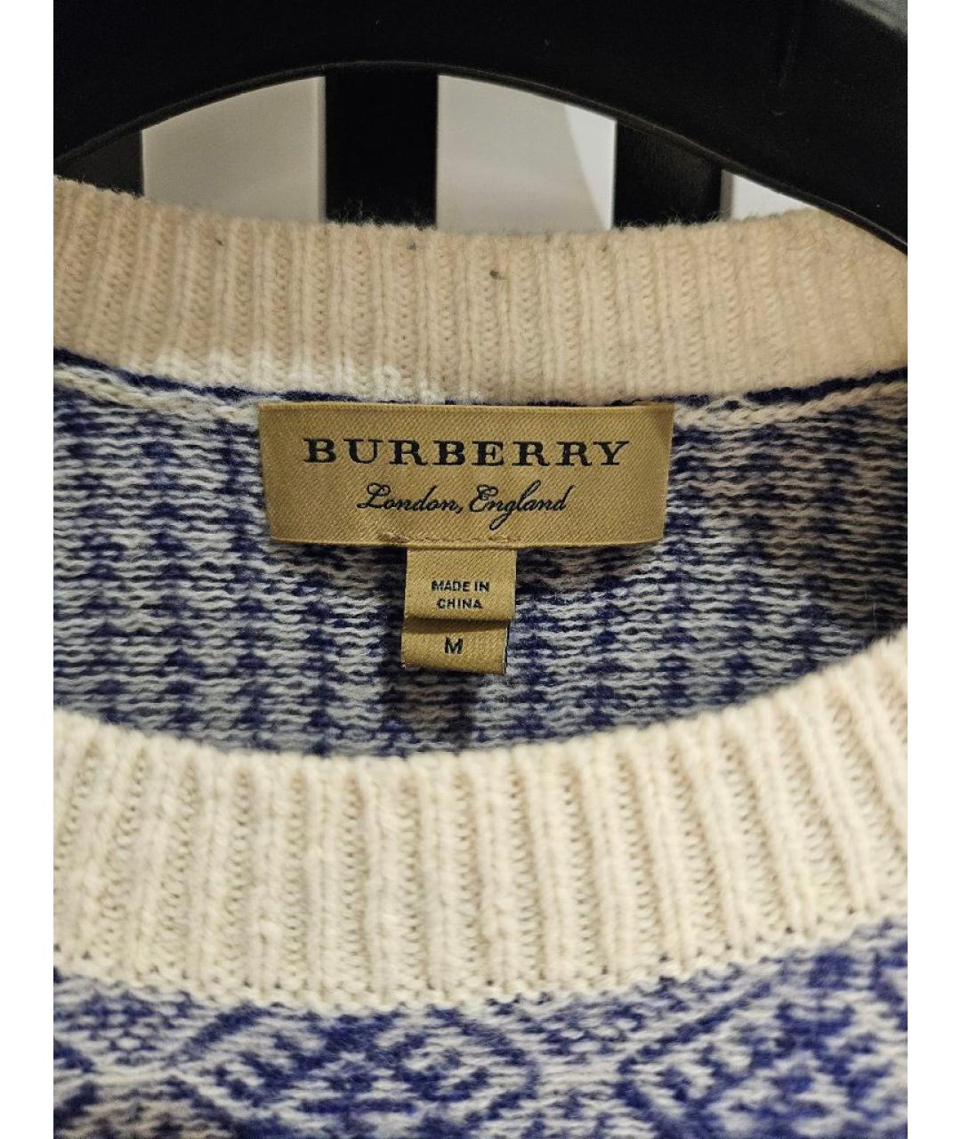 BURBERRY Синий кашемировый джемпер / свитер, фото 2