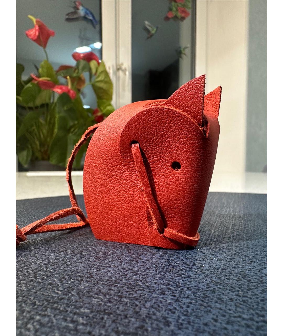 HERMES Красный брелок, фото 2