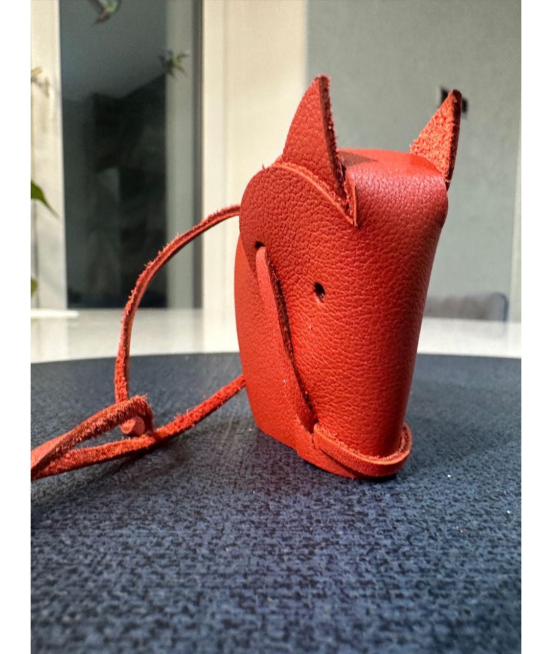 HERMES Красный брелок, фото 3