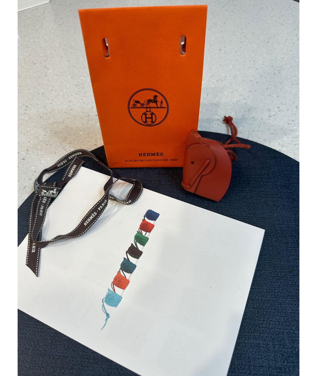 HERMES Красный брелок, фото 6