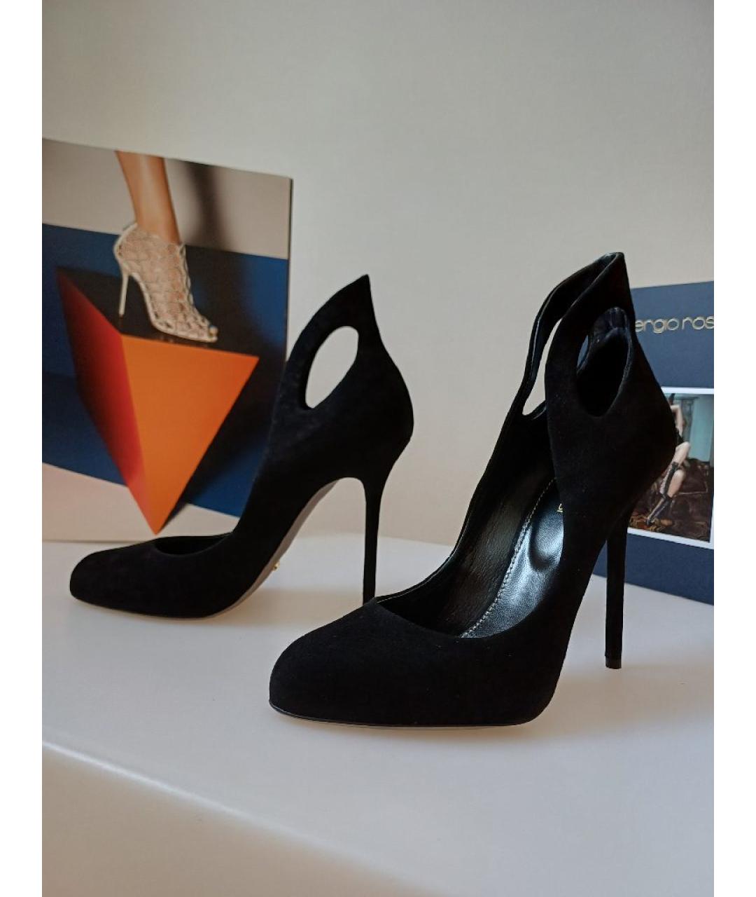 SERGIO ROSSI Черные замшевые туфли, фото 3