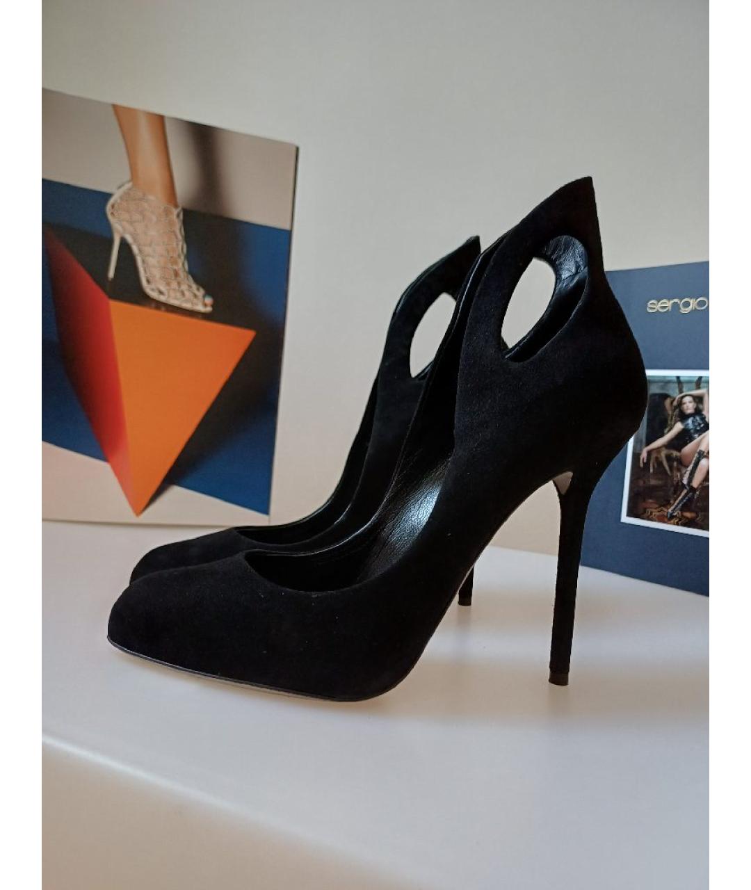SERGIO ROSSI Черные замшевые туфли, фото 2