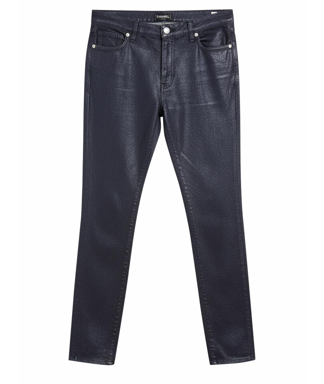 CHANEL Синие хлопковые прямые джинсы, фото 1