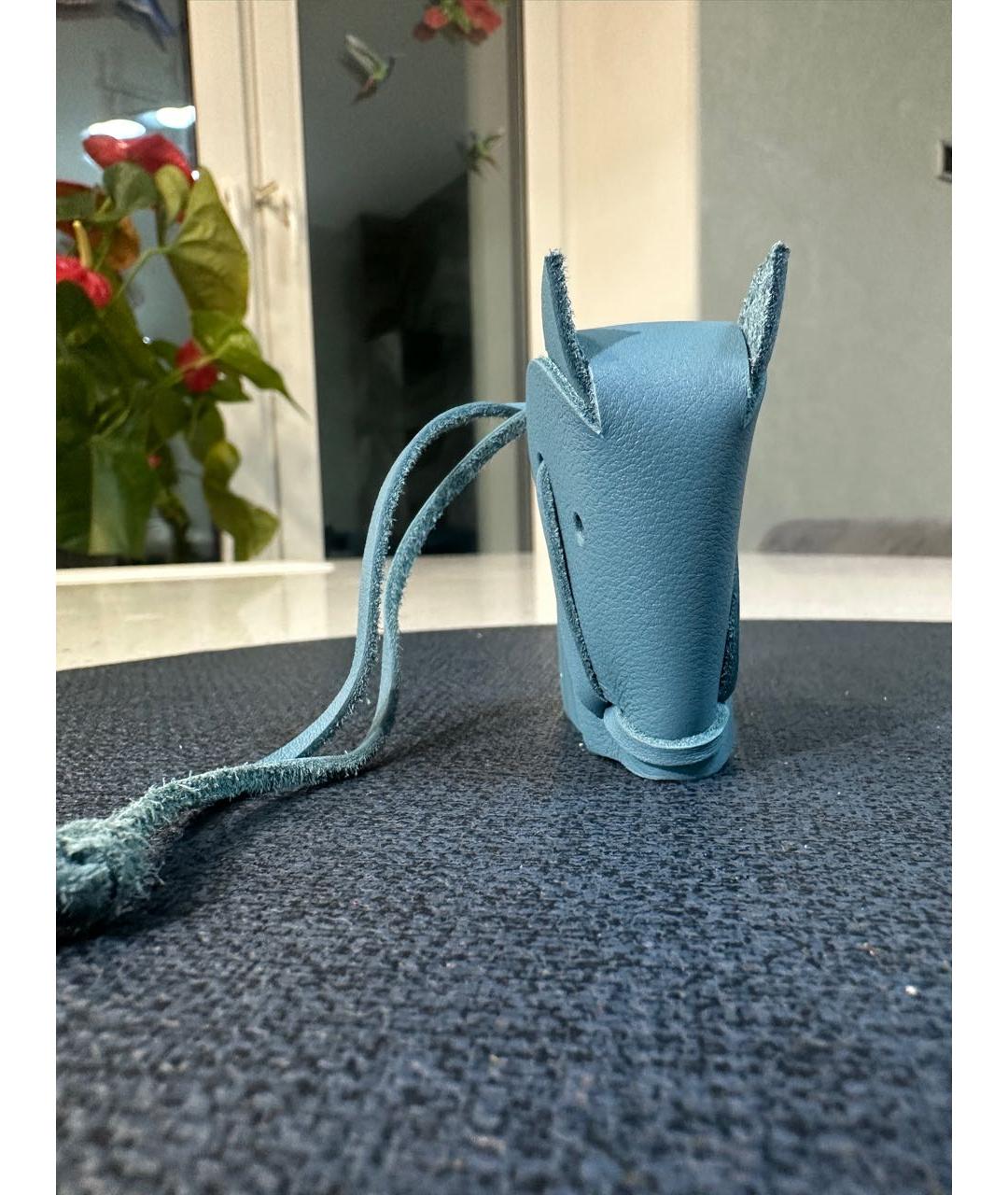 HERMES Голубой брелок, фото 3