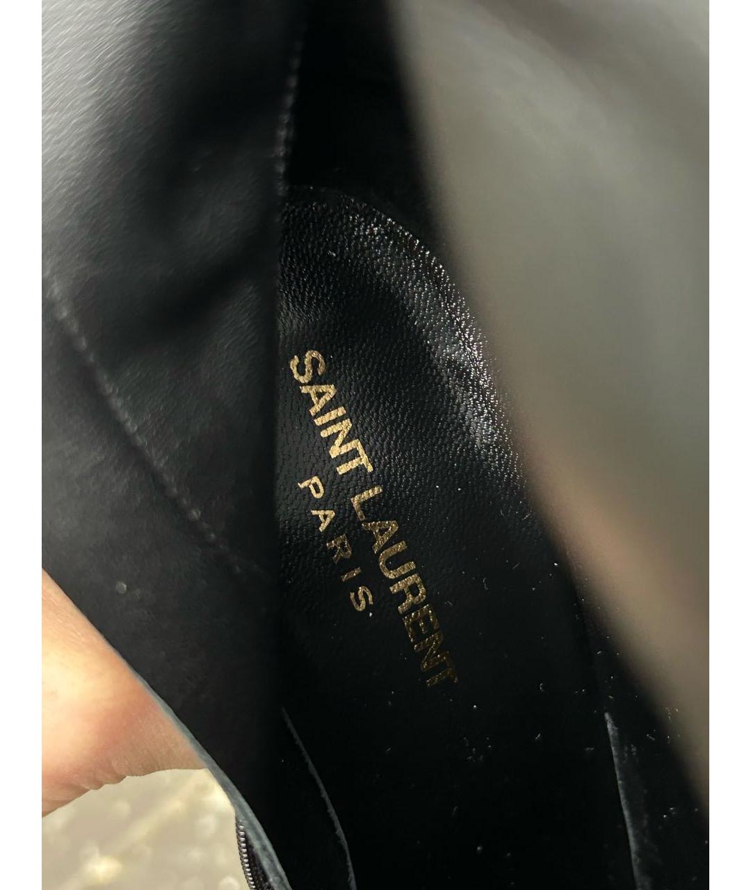 SAINT LAURENT Черные кожаные сапоги, фото 6