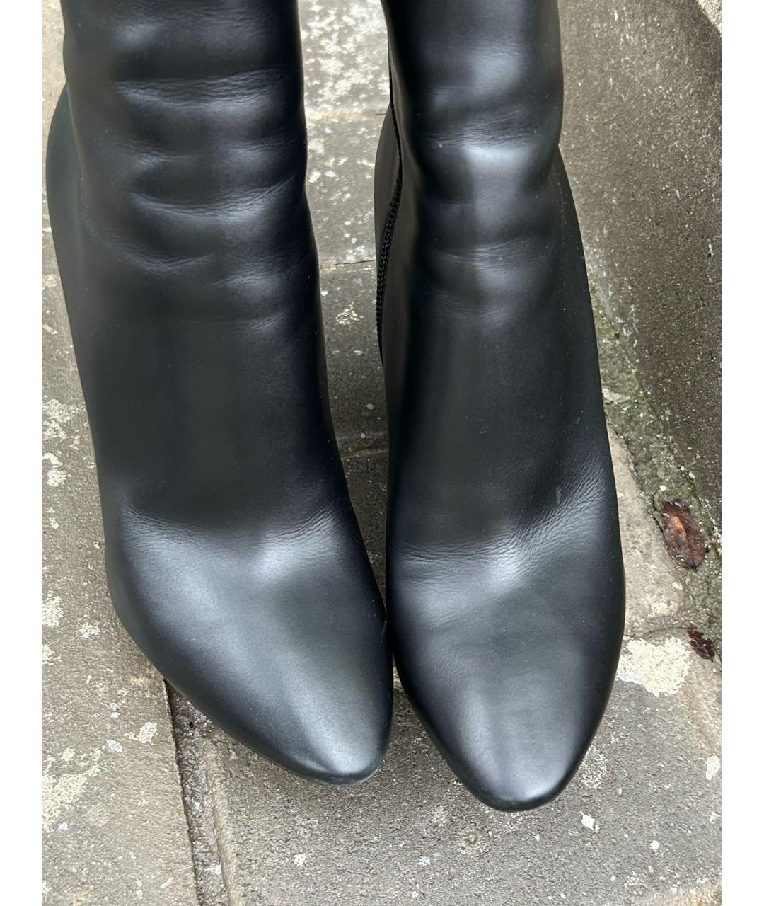SAINT LAURENT Черные кожаные сапоги, фото 4