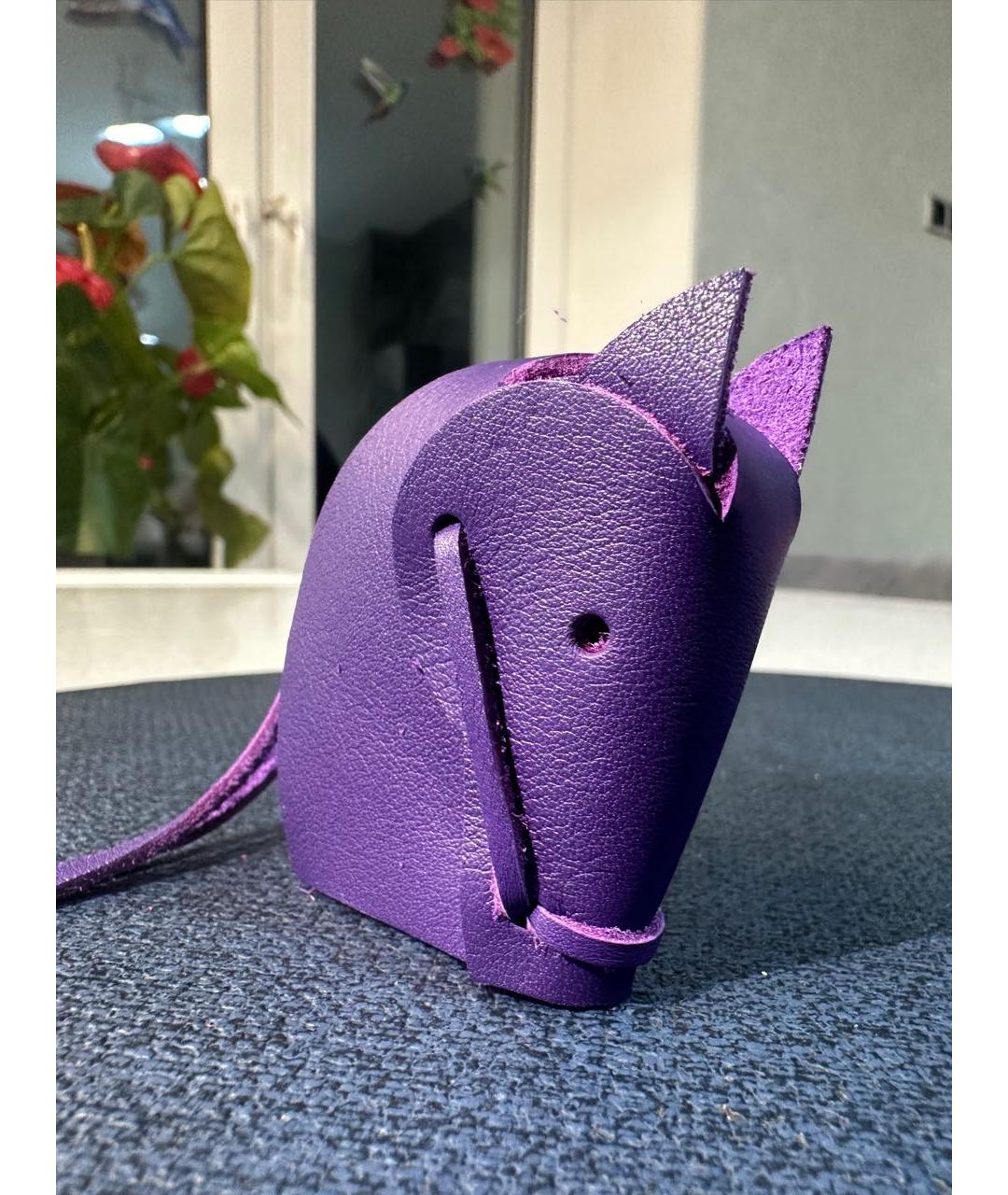 HERMES Фиолетовый брелок, фото 2