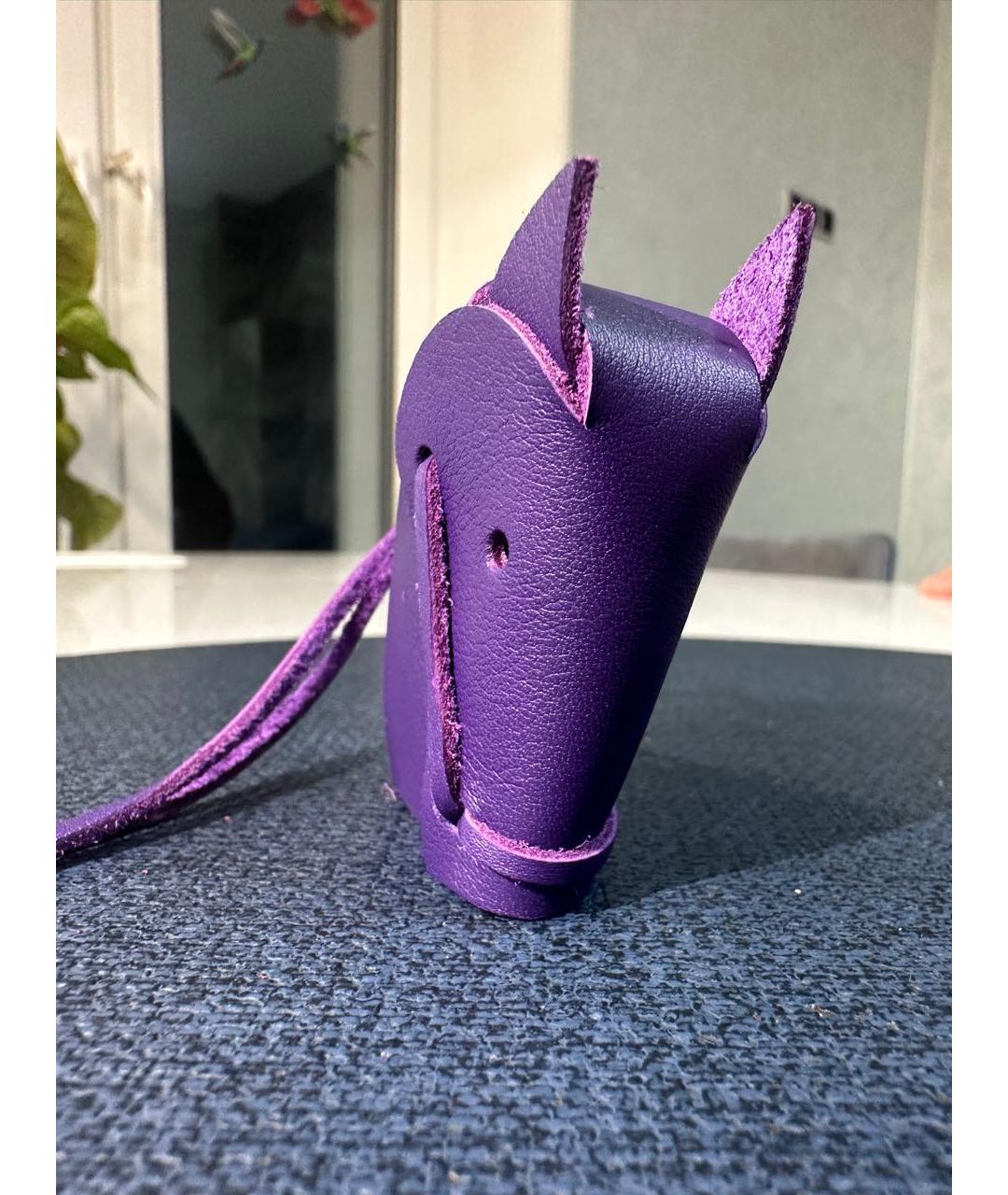 HERMES Фиолетовый брелок, фото 3