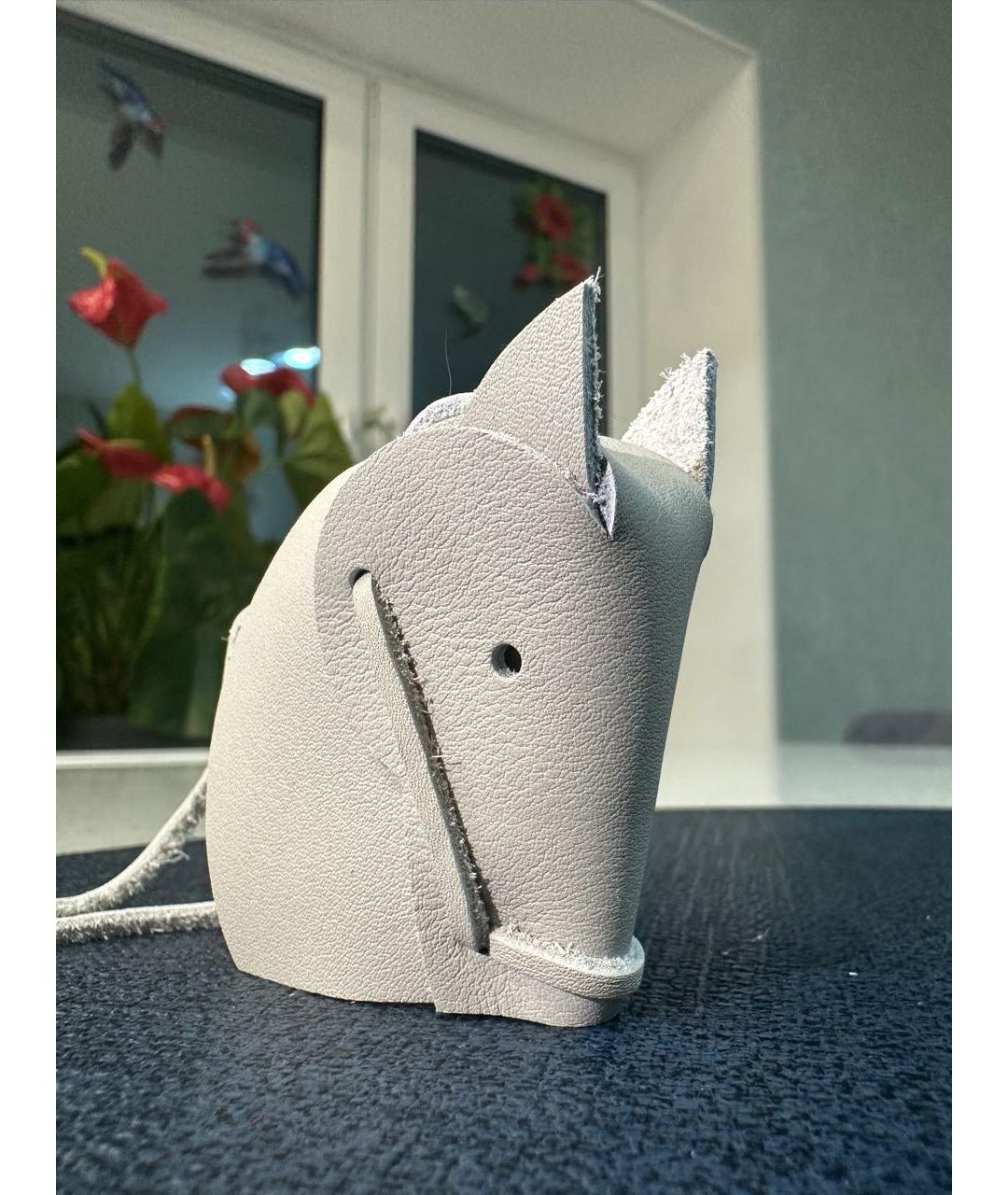 HERMES Серый брелок, фото 2