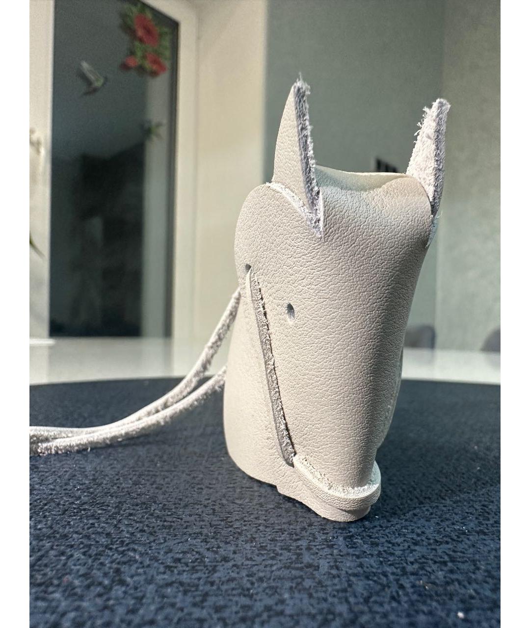 HERMES Серый брелок, фото 3