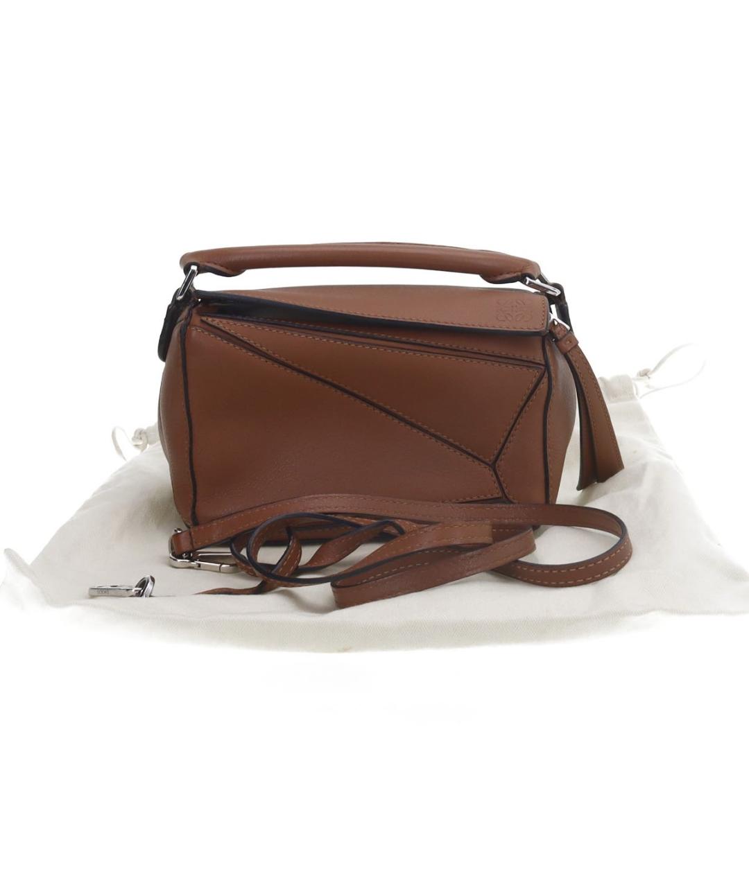 LOEWE Коричневая кожаная сумка через плечо, фото 6