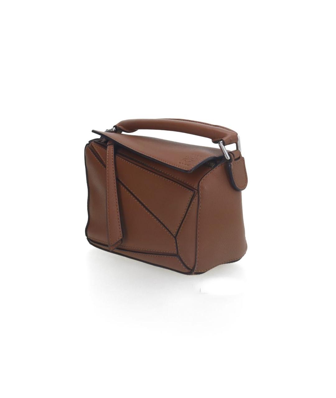 LOEWE Коричневая кожаная сумка через плечо, фото 3