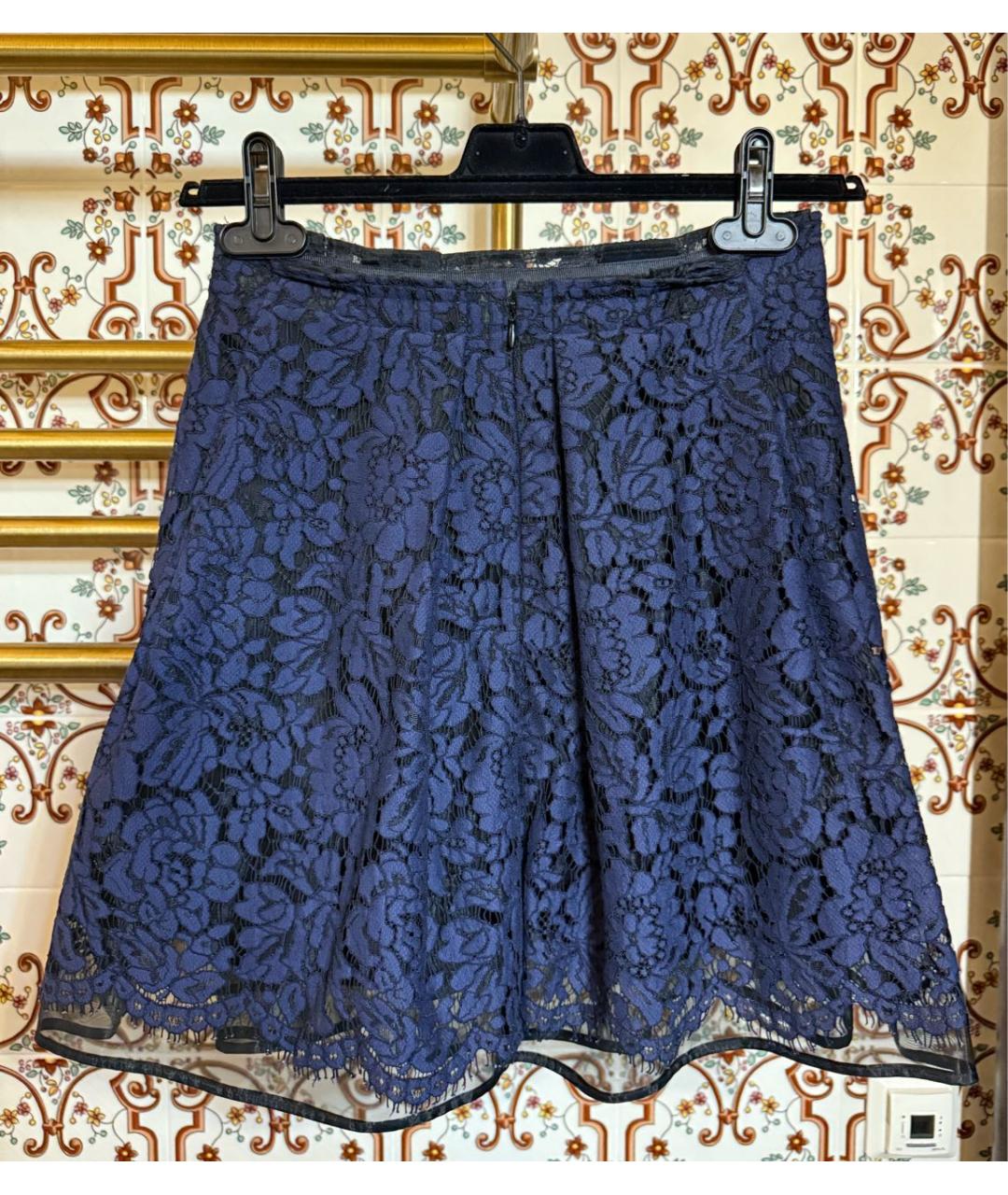 MSGM Темно-синяя хлопковая юбка мини, фото 2