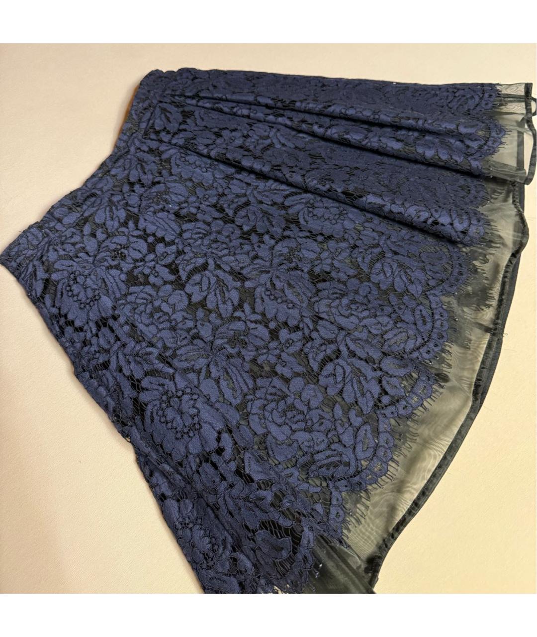 MSGM Темно-синяя хлопковая юбка мини, фото 4