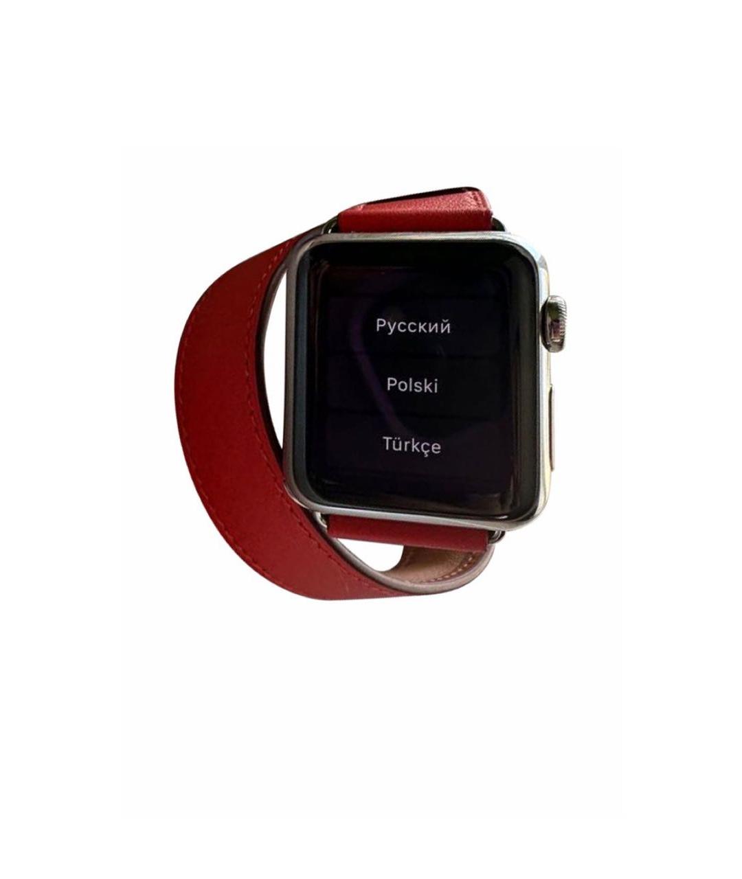 HERMES Красные кожаные часы, фото 1