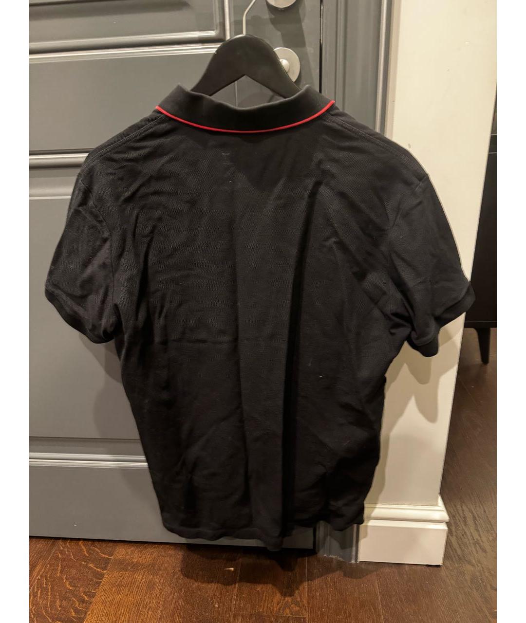 BURBERRY Черное хлопковое поло с коротким рукавом, фото 2