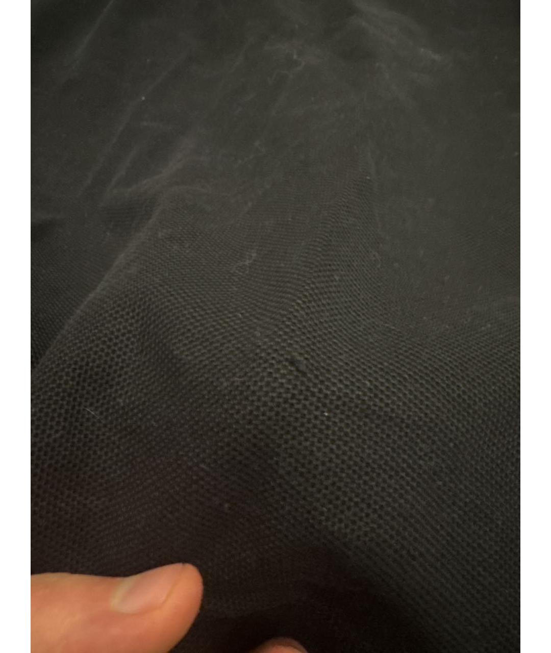 BURBERRY Черное хлопковое поло с коротким рукавом, фото 4