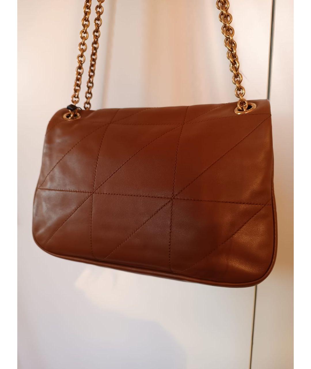 SAINT LAURENT Коричневая кожаная сумка через плечо, фото 2