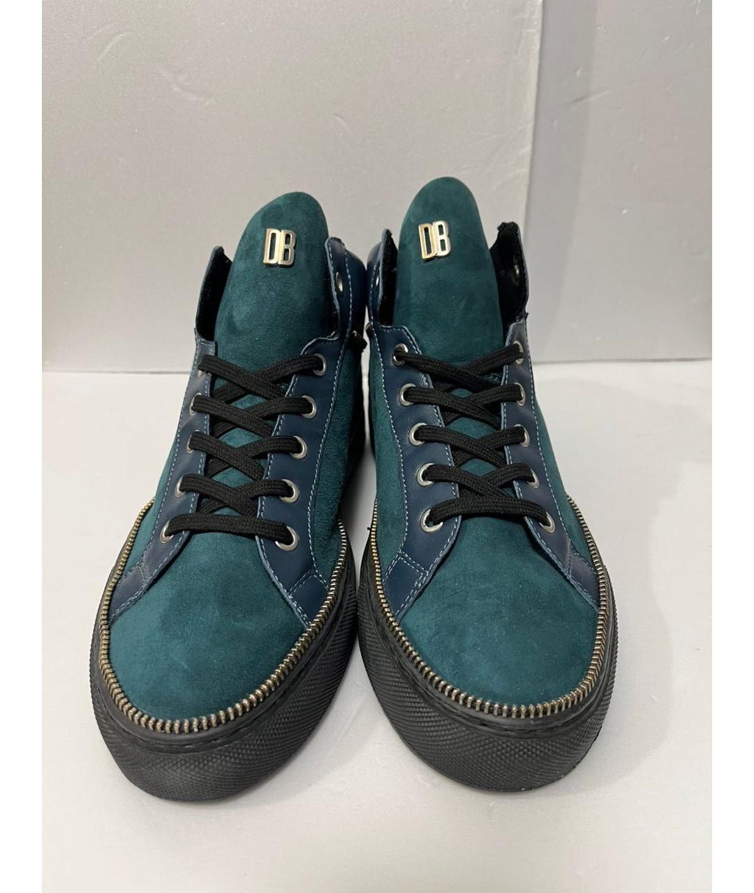 BIKKEMBERGS Зеленые замшевые кеды, фото 2