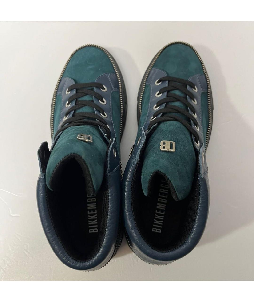 BIKKEMBERGS Зеленые замшевые кеды, фото 3